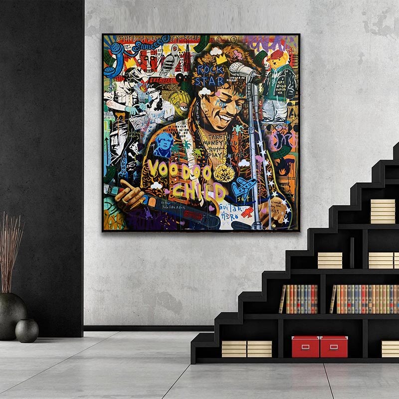 ChandeliersDecor.com-Wall Posters-Famous Rock Star Voodoo Child Canvas Wall Art