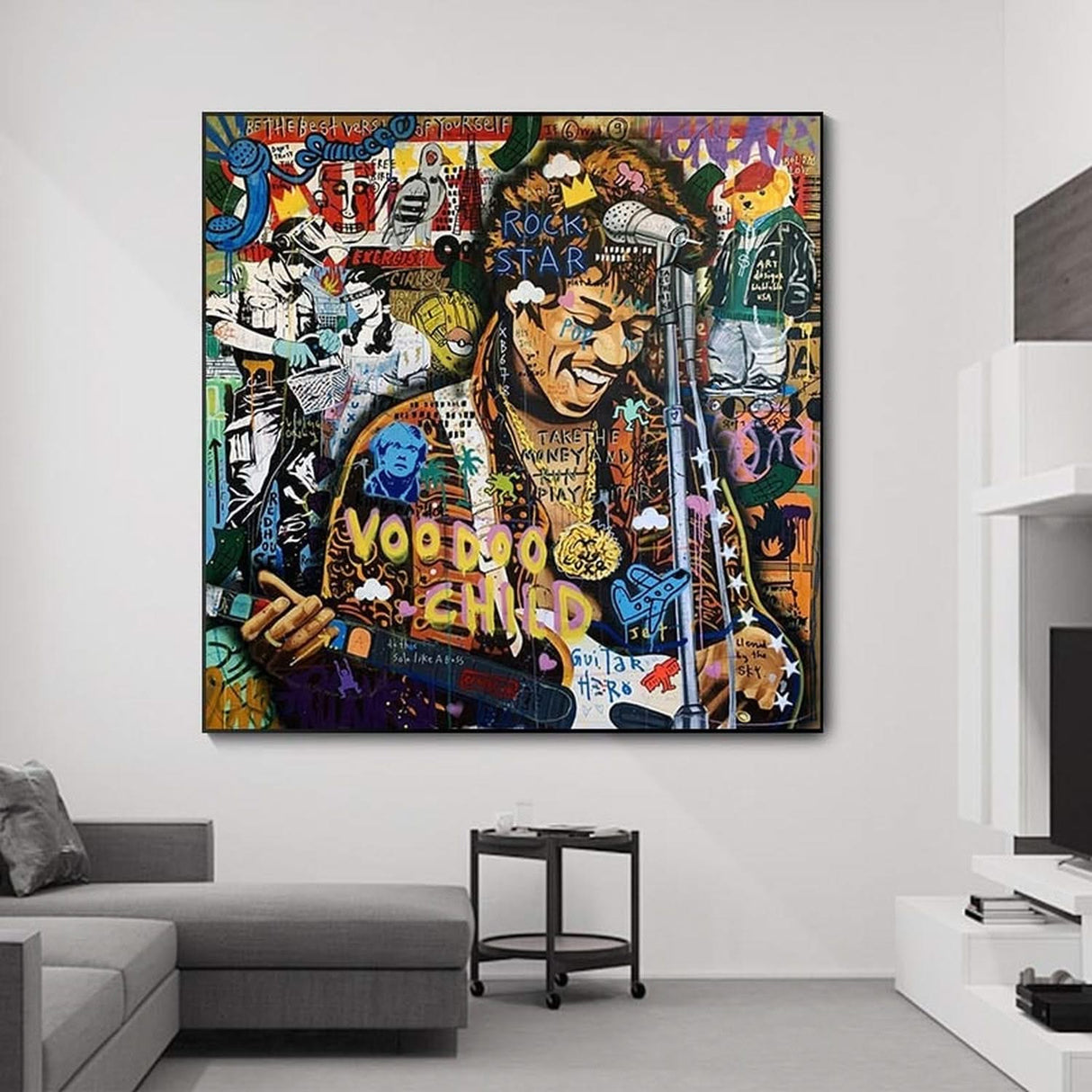 Famous Rock Star Voodoo Child Canvas Wall Art-ChandeliersDecor.com