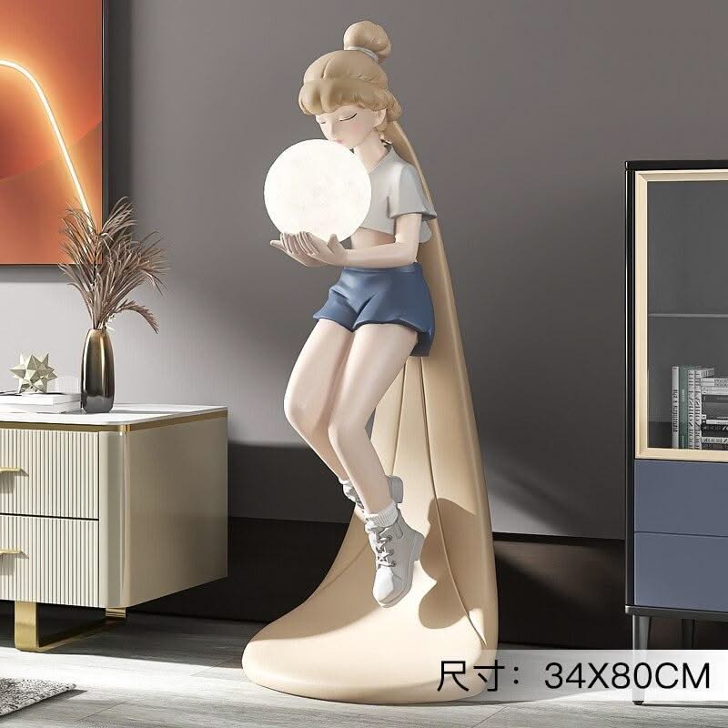 ChandeliersDecor.com-Kids Room Nursery Lighting-Fashion Girl Figure Statue Sculpture Ornament