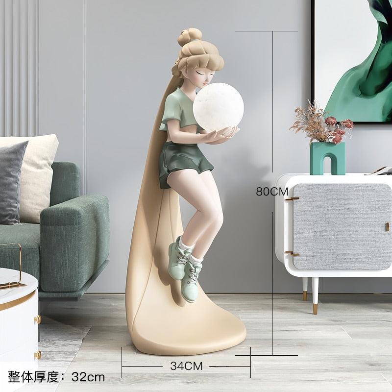 ChandeliersDecor.com-Kids Room Nursery Lighting-Fashion Girl Figure Statue Sculpture Ornament