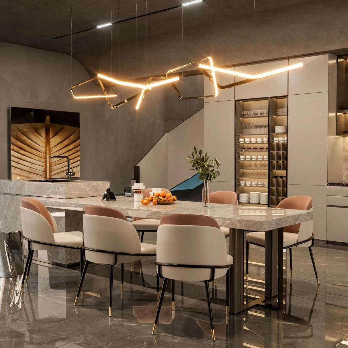 ChandeliersDecor.com-Dining Chairs-Faux Leather Designer Dining Chair