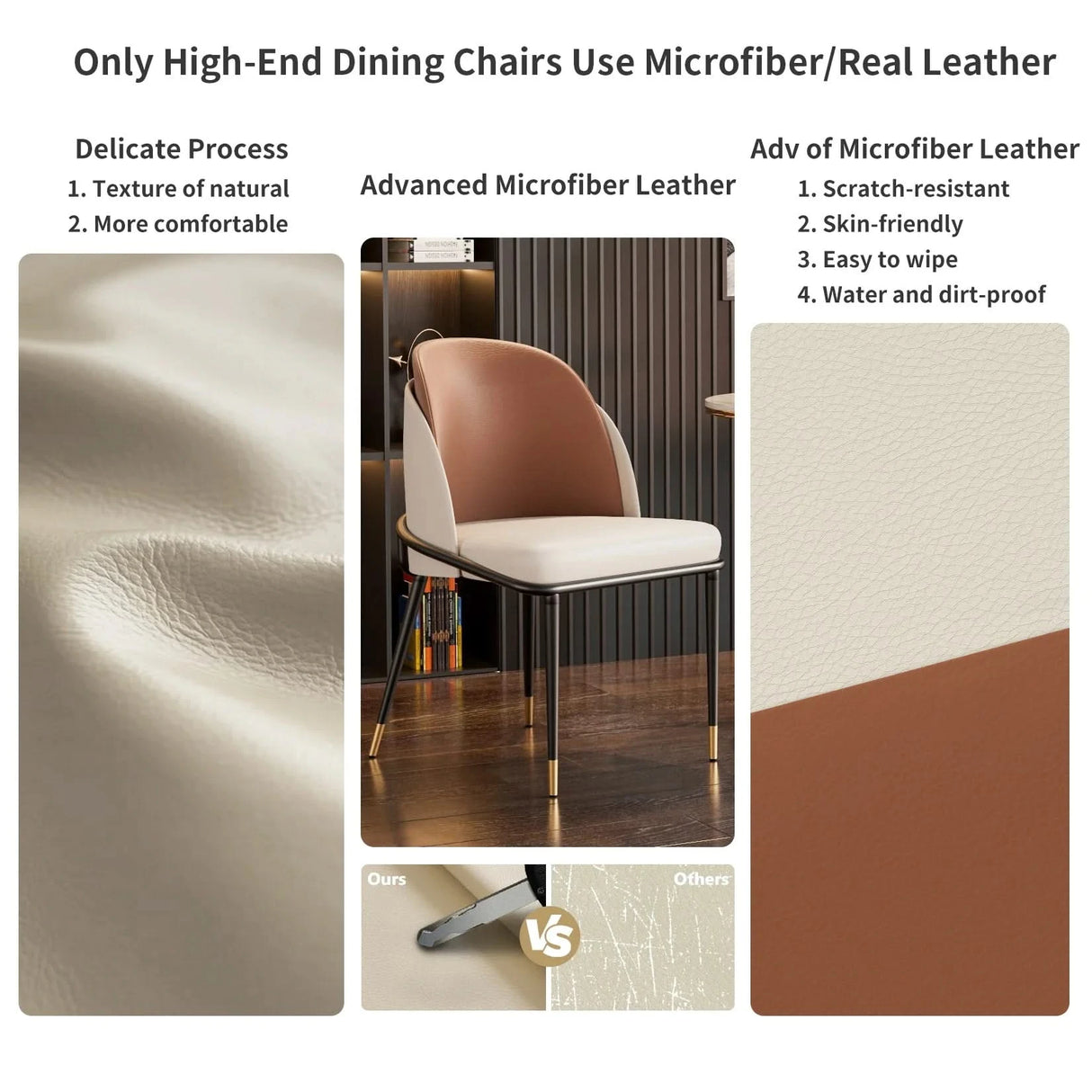 ChandeliersDecor.com-Dining Chairs-Faux Leather Designer Dining Chair