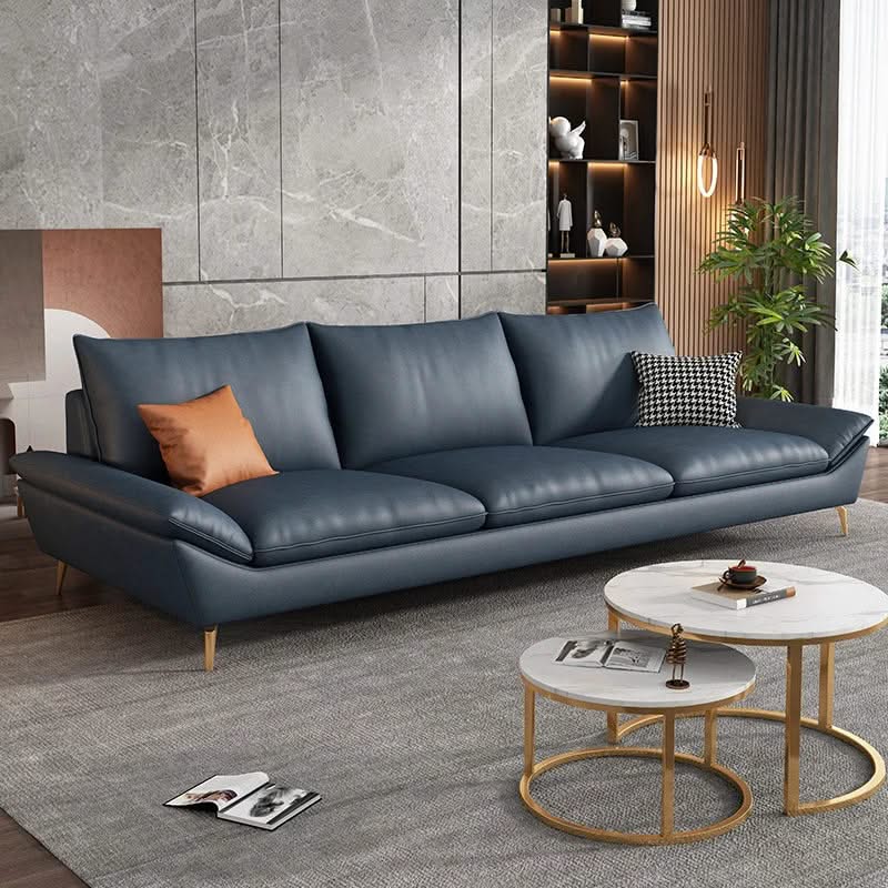 Faux Leather Designer Plaza Sofa Set-ChandeliersDecor.com