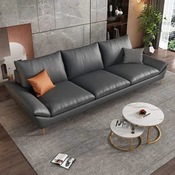 Faux Leather Designer Plaza Sofa Set-ChandeliersDecor.com