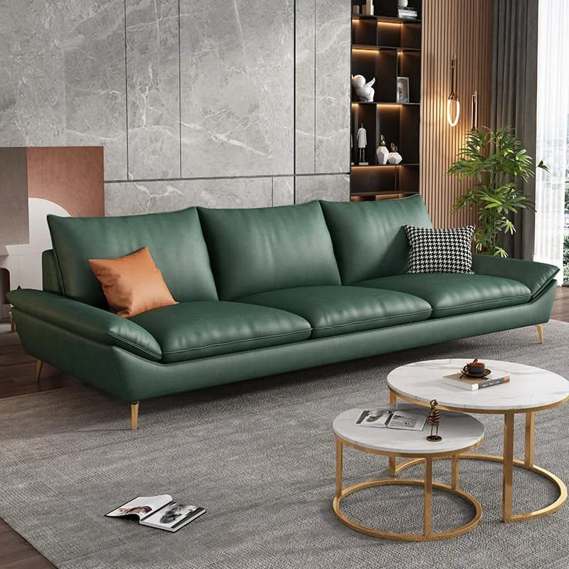 Faux Leather Designer Plaza Sofa Set-ChandeliersDecor.com
