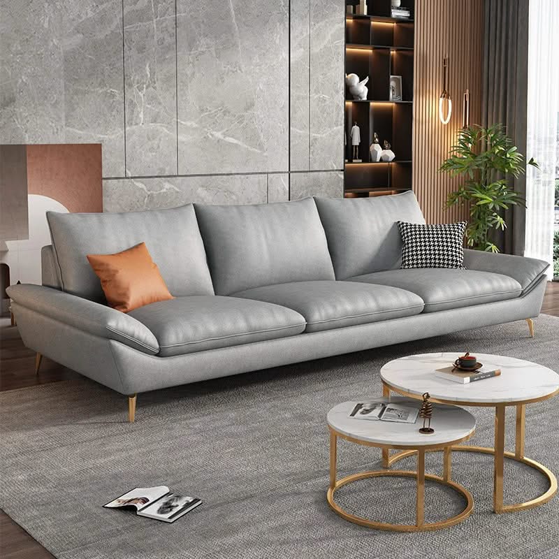 Faux Leather Designer Plaza Sofa Set-ChandeliersDecor.com