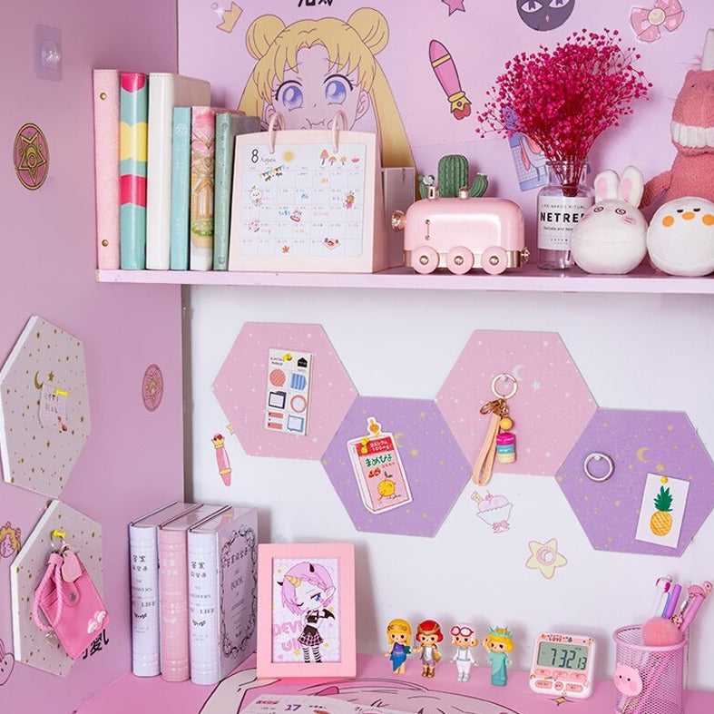 ChandeliersDecor.com-Padded Walls-Felt Hexagon 3D Wall Stickers | Letter Message Board