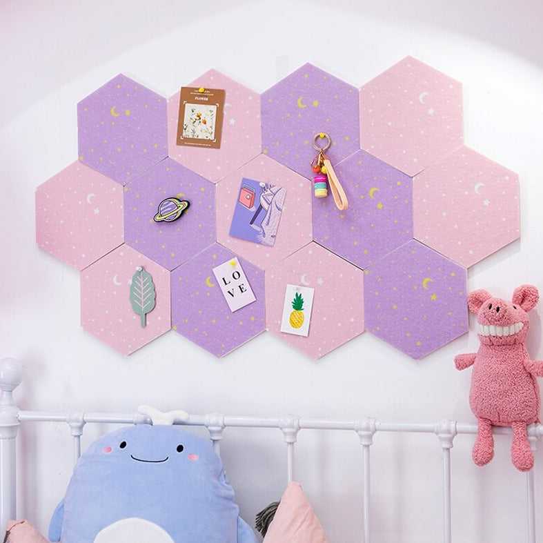 ChandeliersDecor.com-Padded Walls-Felt Hexagon 3D Wall Stickers | Letter Message Board
