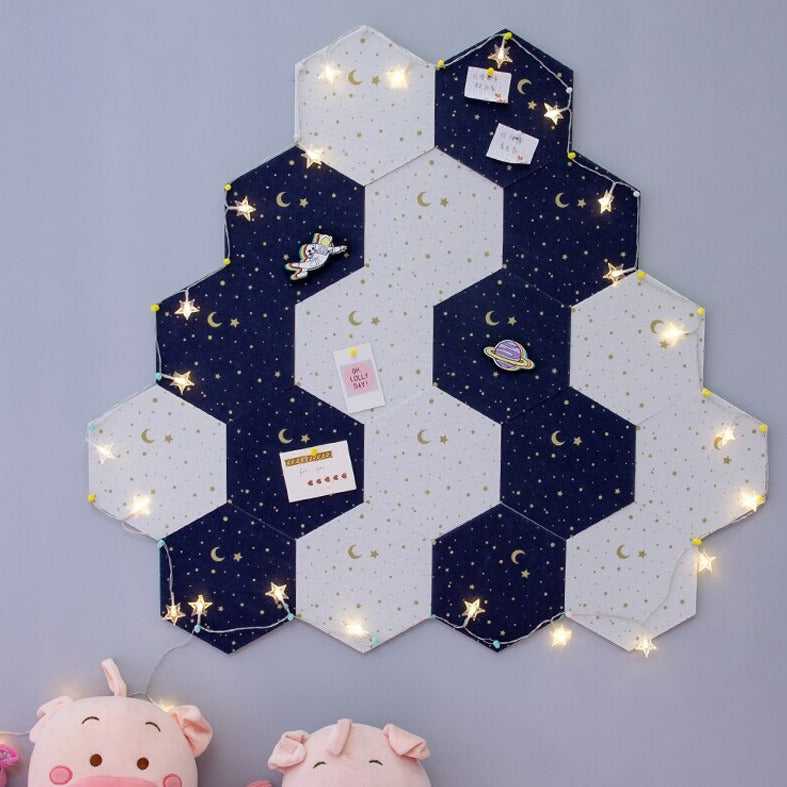 ChandeliersDecor.com-Padded Walls-Felt Hexagon 3D Wall Stickers | Letter Message Board