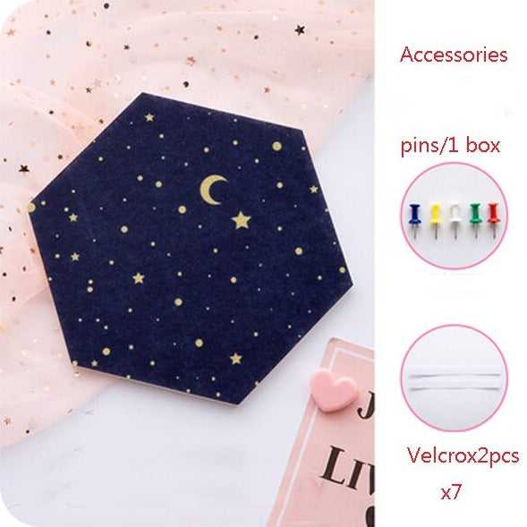 ChandeliersDecor.com-Padded Walls-Felt Hexagon 3D Wall Stickers | Letter Message Board