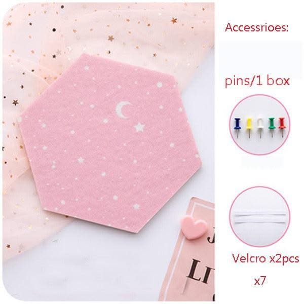 ChandeliersDecor.com-Padded Walls-Felt Hexagon 3D Wall Stickers | Letter Message Board