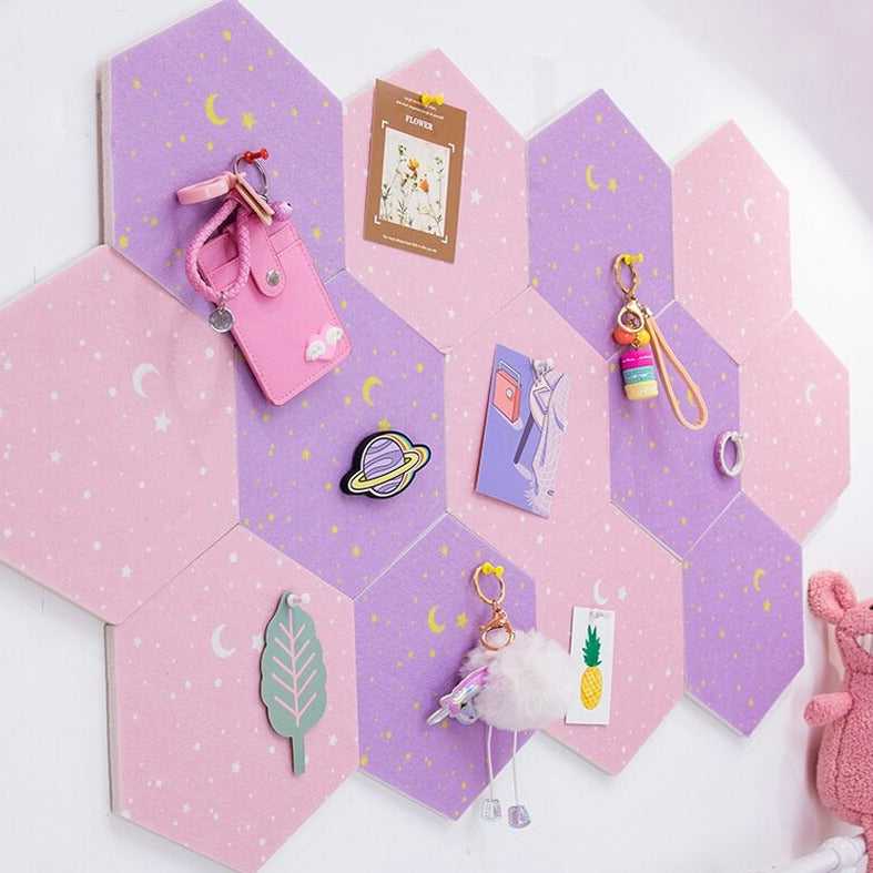 ChandeliersDecor.com-Padded Walls-Felt Hexagon 3D Wall Stickers | Letter Message Board