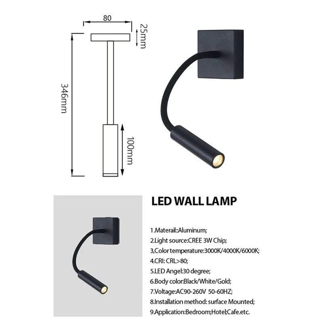 Flexible LED Gooseneck Sconces for Reading Study Room-ChandeliersDecor.com