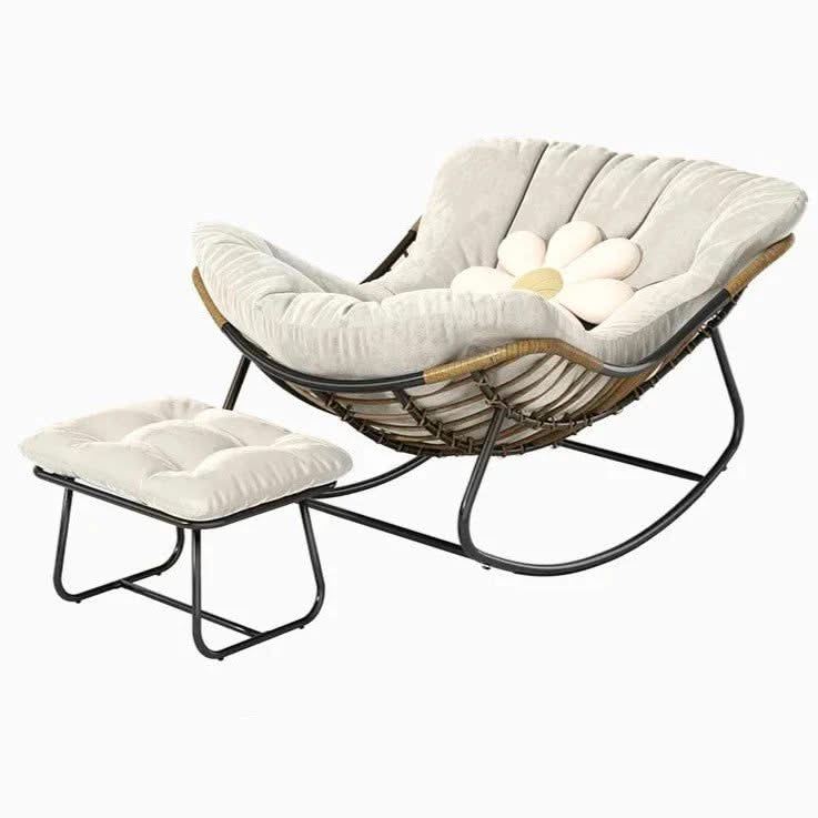 Fluffy Elastic Lumbar Support Floor Rocking Chair-ChandeliersDecor.com