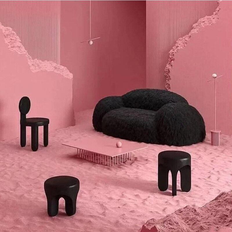 ChandeliersDecor.com-Sofa Set-Fluffy Furr 3 Seater Sofa Stretch Recliner Lazy Lounge Couch