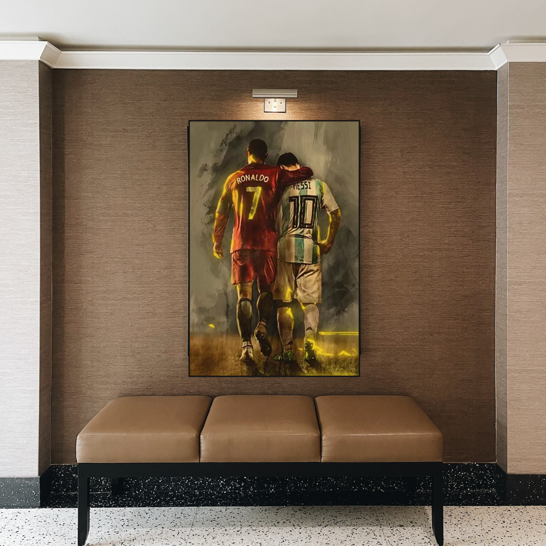 ChandeliersDecor.com-Wall Posters-Football Stars Ronaldo and Messi Canvas Wall Art