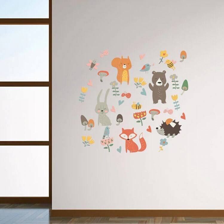 ChandeliersDecor.com-Home Decor Decals-Forest Animal Wall Sticker for kids | Kids room wall sticker | Gift for kids