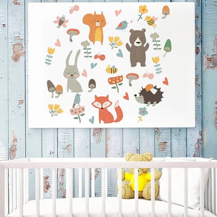 ChandeliersDecor.com-Home Decor Decals-Forest Animal Wall Sticker for kids | Kids room wall sticker | Gift for kids