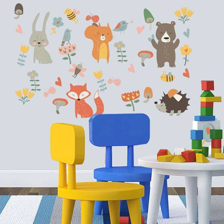 ChandeliersDecor.com-Home Decor Decals-Forest Animal Wall Sticker for kids | Kids room wall sticker | Gift for kids