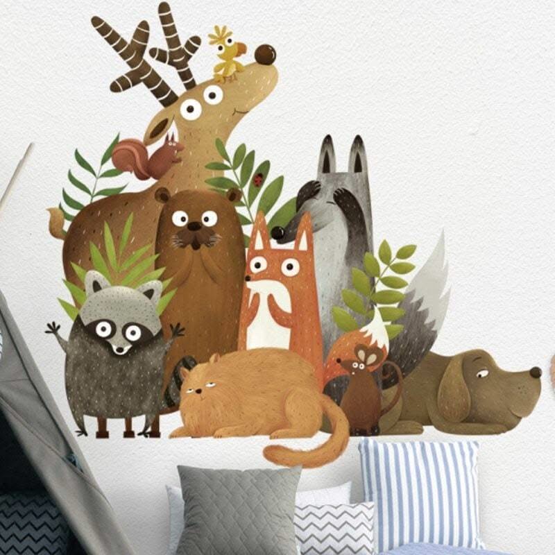 ChandeliersDecor.com-Home Decor Decals-Forest Animals Wall Decal: Transform Your Space