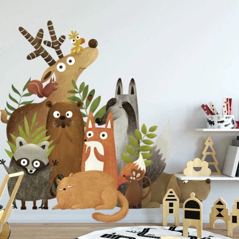 ChandeliersDecor.com-Home Decor Decals-Forest Animals Wall Decal: Transform Your Space