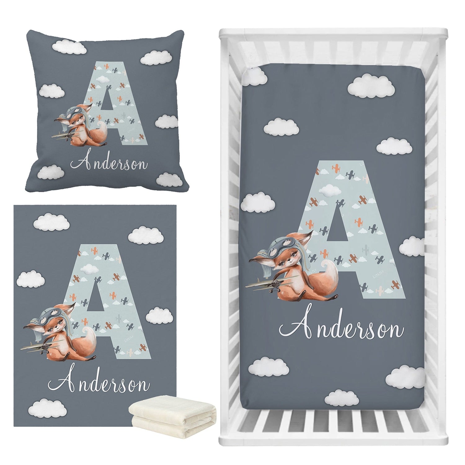 ChandeliersDecor.com-Crib Bedding-Fox Crib Bedding Set - Adorable and Cozy Nursery Beddings
