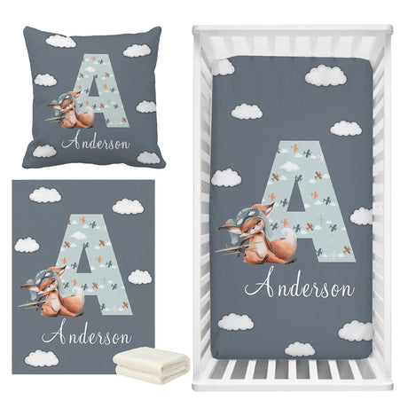 ChandeliersDecor.com-Crib Bedding-Fox Crib Bedding Set - Adorable and Cozy Nursery Beddings