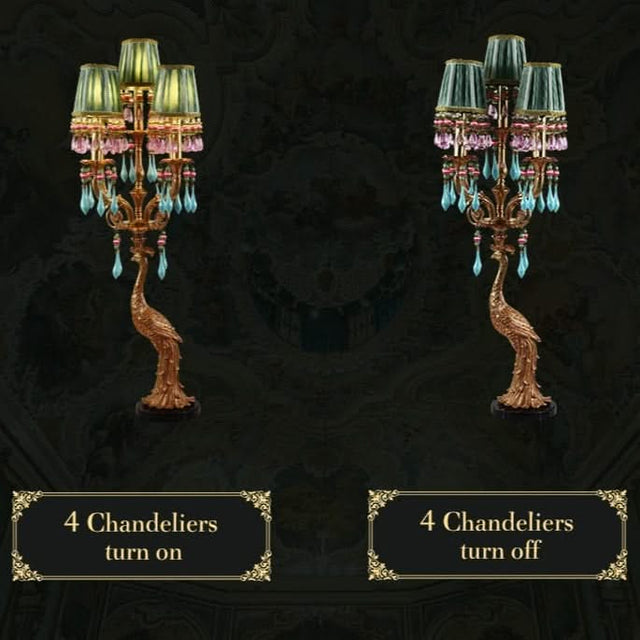 French Rococo Peacock Floor Lamp - Elegant Lighting-ChandeliersDecor.com