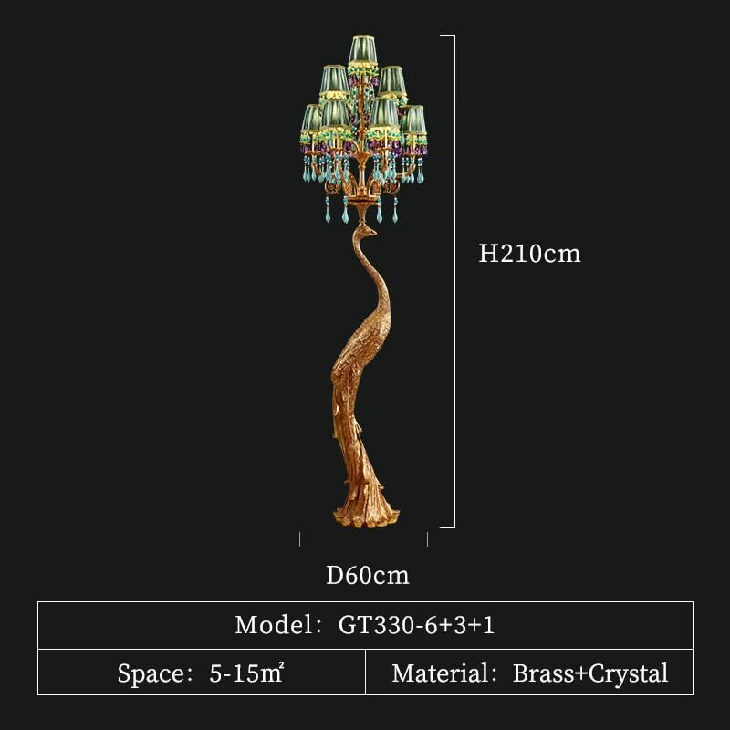 French Rococo Peacock Floor Lamp - Elegant Lighting-ChandeliersDecor.com