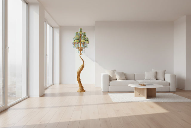 French Rococo Peacock Floor Lamp - Elegant Lighting-ChandeliersDecor.com