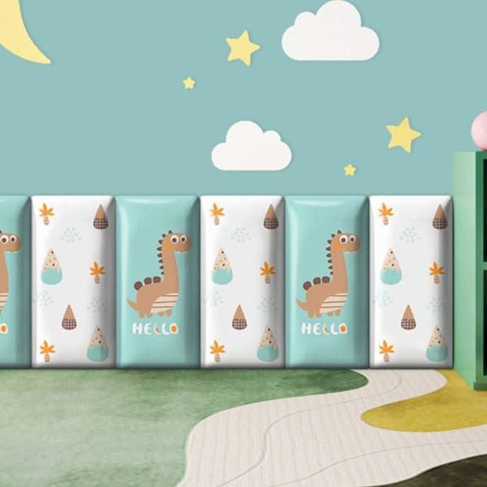 ChandeliersDecor.com-Padded Walls-Friendly Dinosaur Kids Wall Padded Safety Cushions