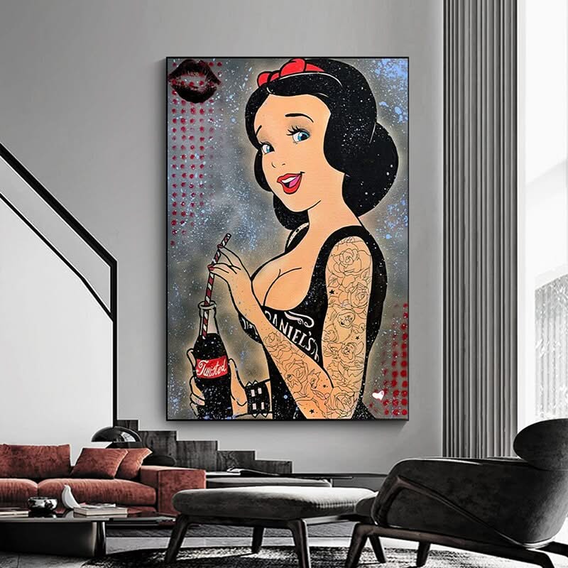 Funny Disney Snow White Drink Canvas Wall Art-ChandeliersDecor.com