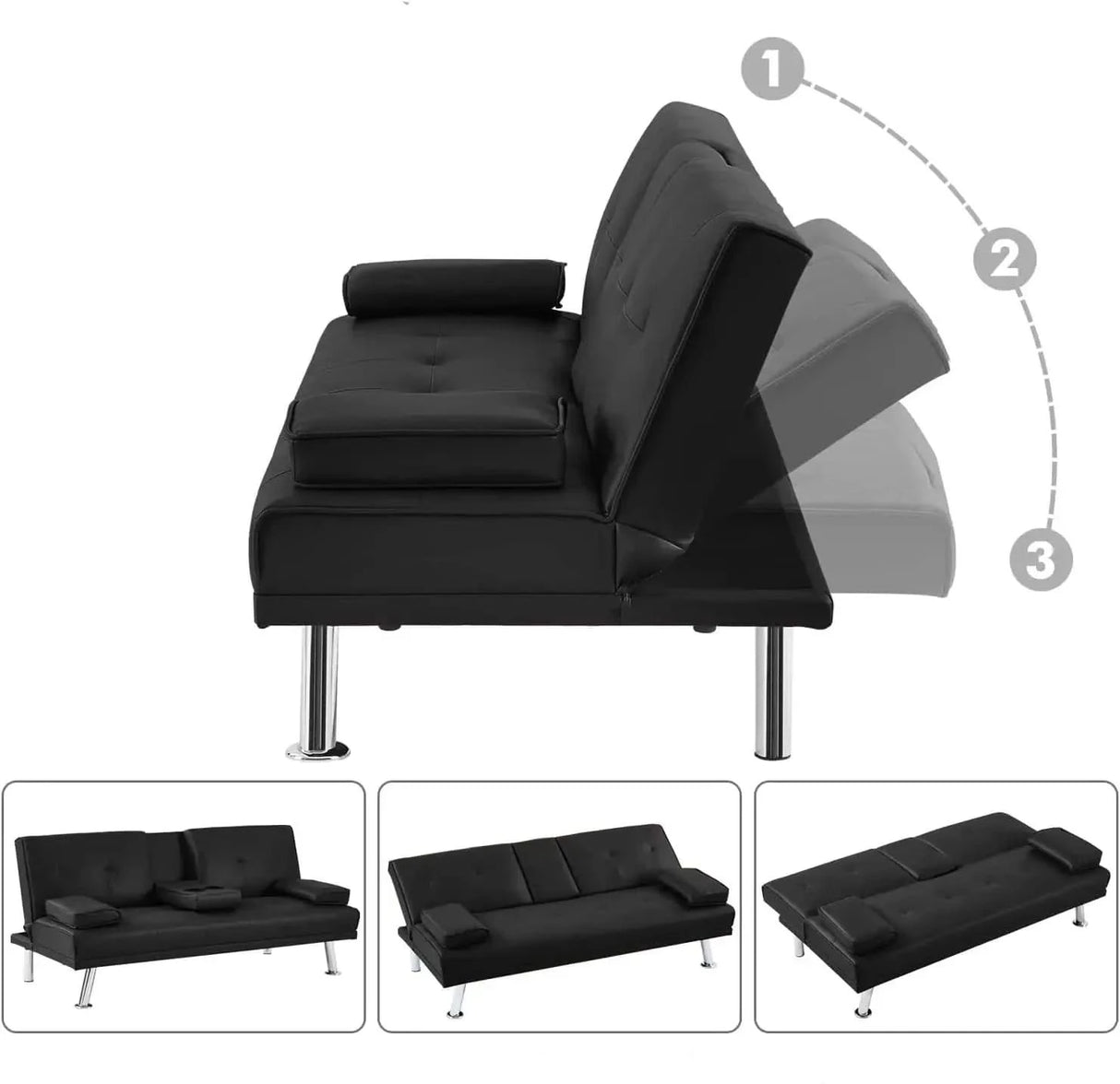 Futon Convertible Sofa Bed Sleeper Couch-ChandeliersDecor.com