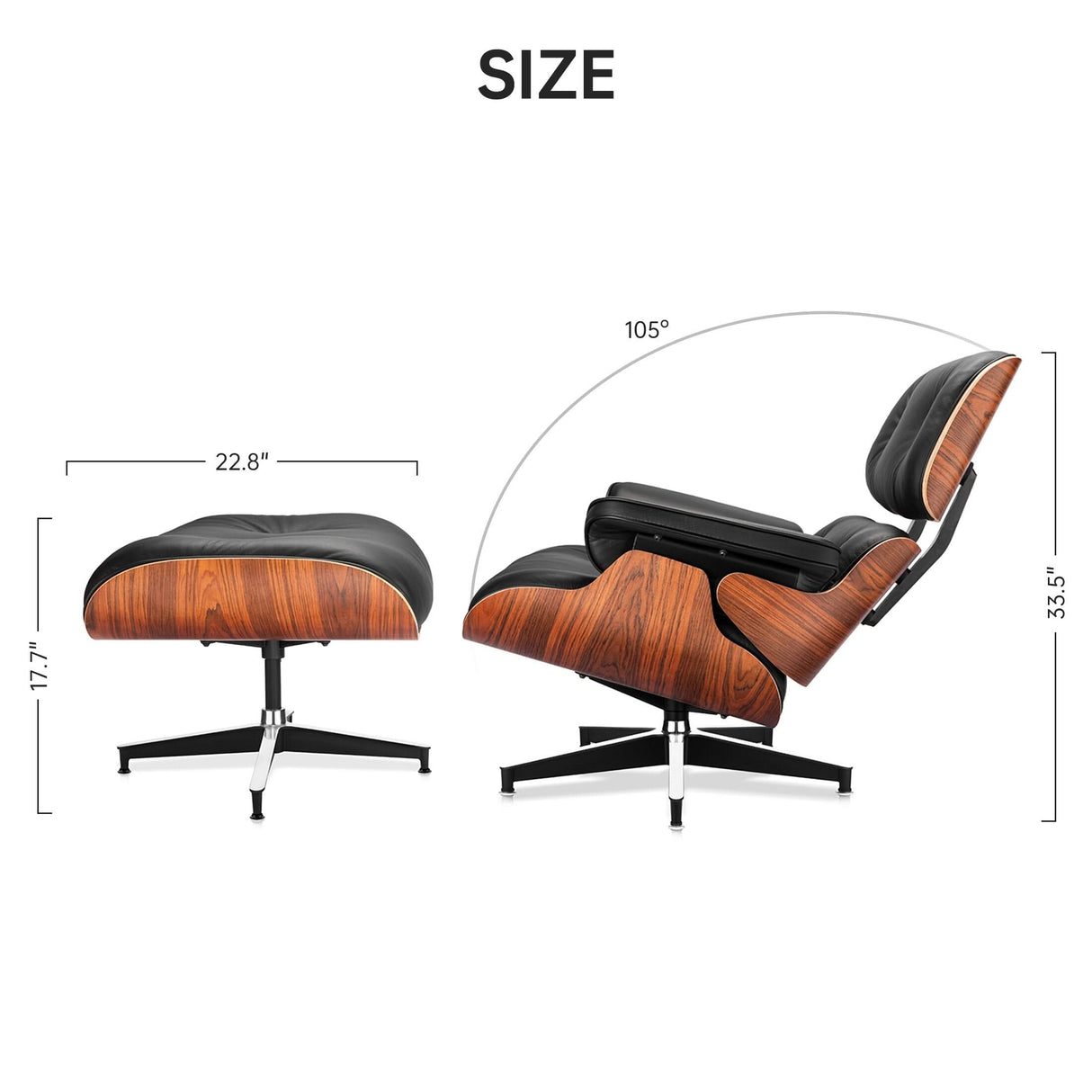 ChandeliersDecor.com-Recliners-Genuine Leather Lounge Recliner Chair: Authentic Quality