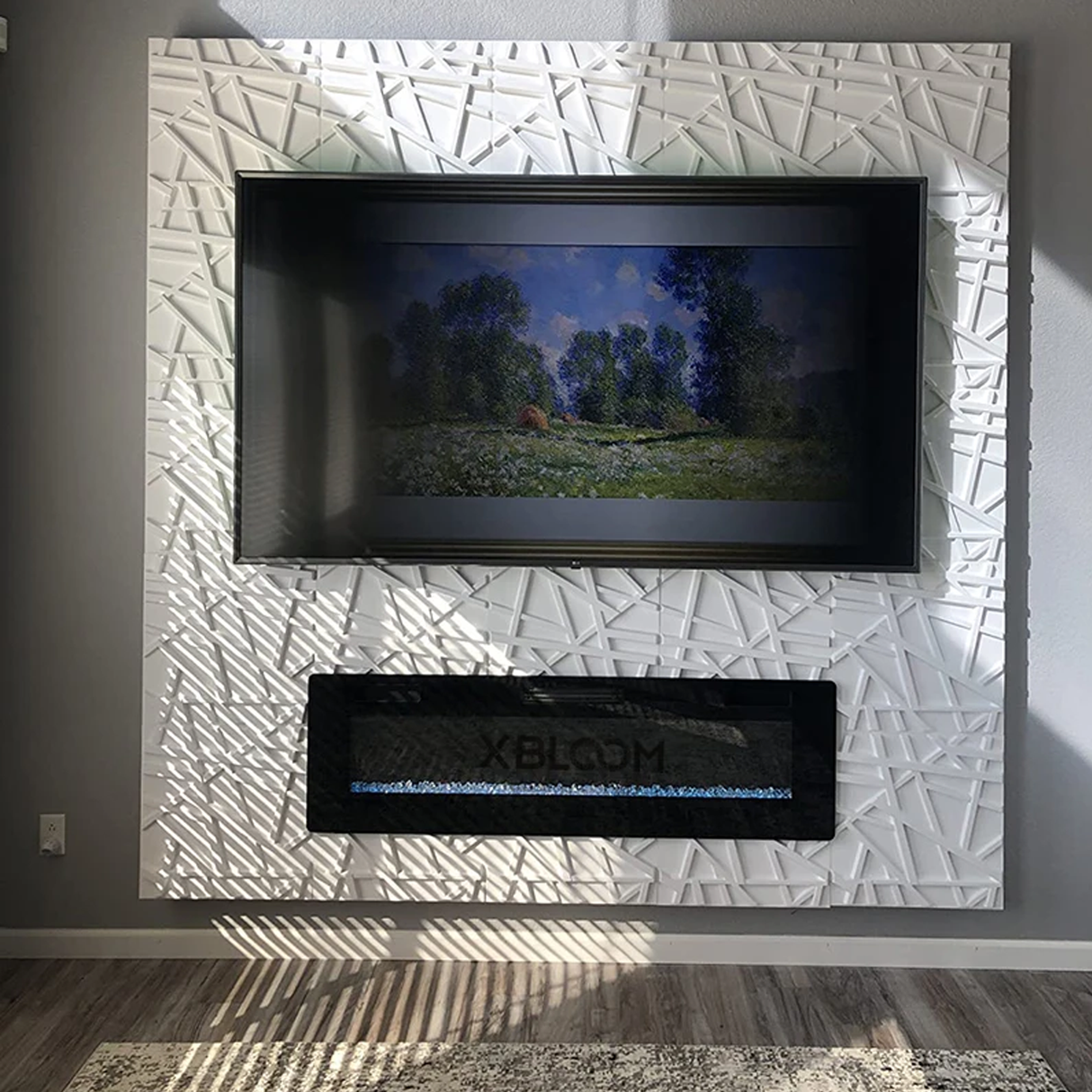 ChandeliersDecor.com-Wall Panels-Geometric 3D Wall Panel - Diamond Carved Design - 50x50cm