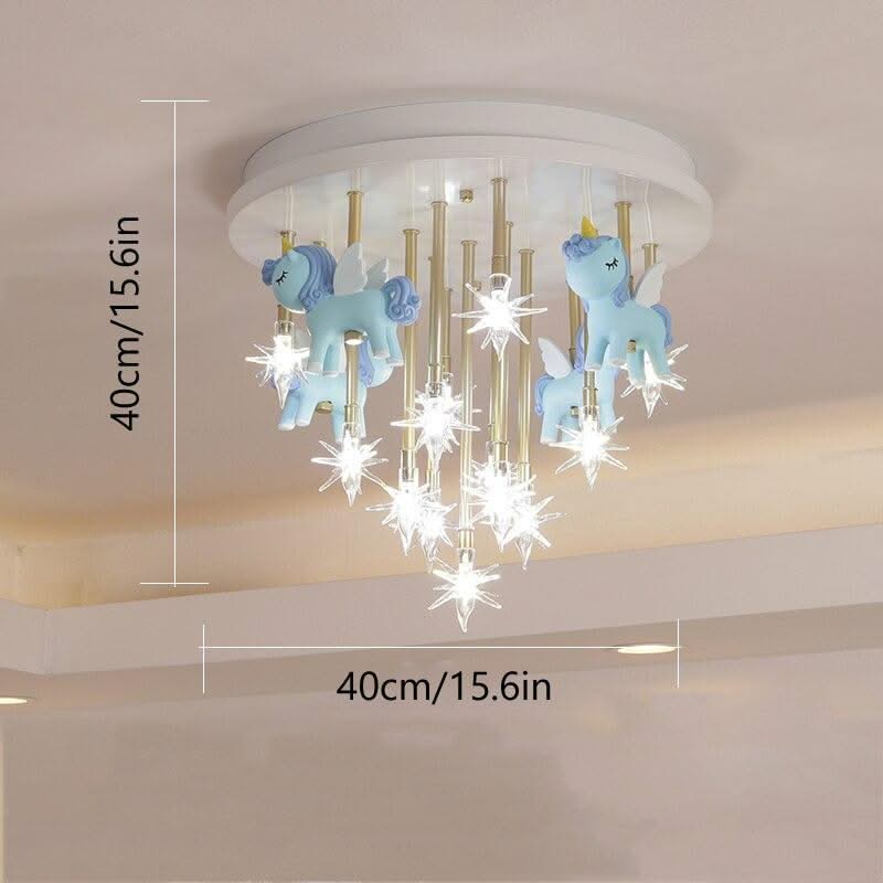 ChandeliersDecor.com-Kids Room Nursery Lighting-Girls Merry Go Roond Horses Ceiling Light | Kids Room Decor Lights