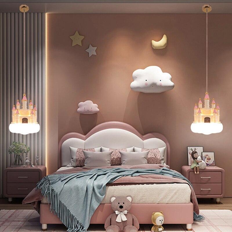 ChandeliersDecor.com-Kids Room Nursery Lighting-Girls Room Creative Castle Pendant Lamp Chandelier