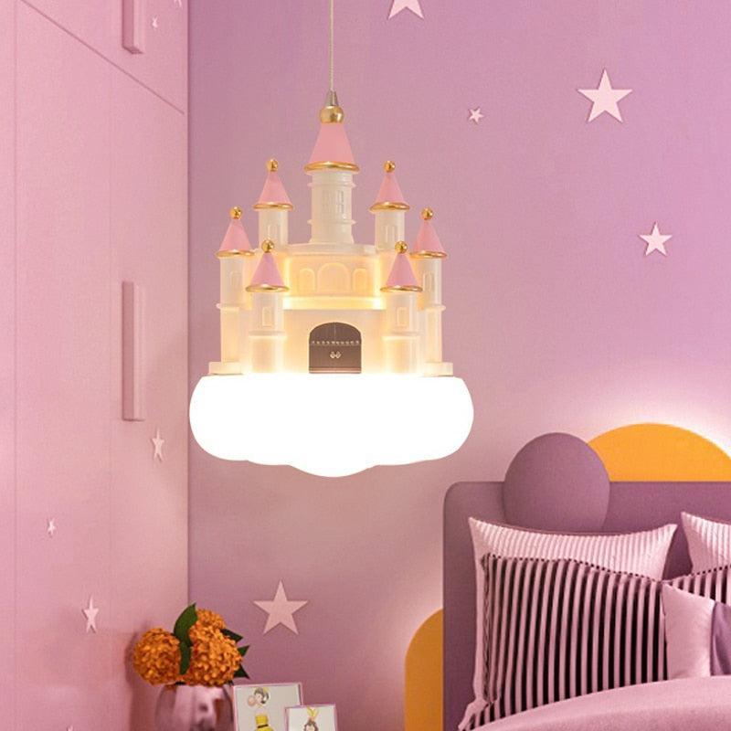 ChandeliersDecor.com-Kids Room Nursery Lighting-Girls Room Creative Castle Pendant Lamp Chandelier