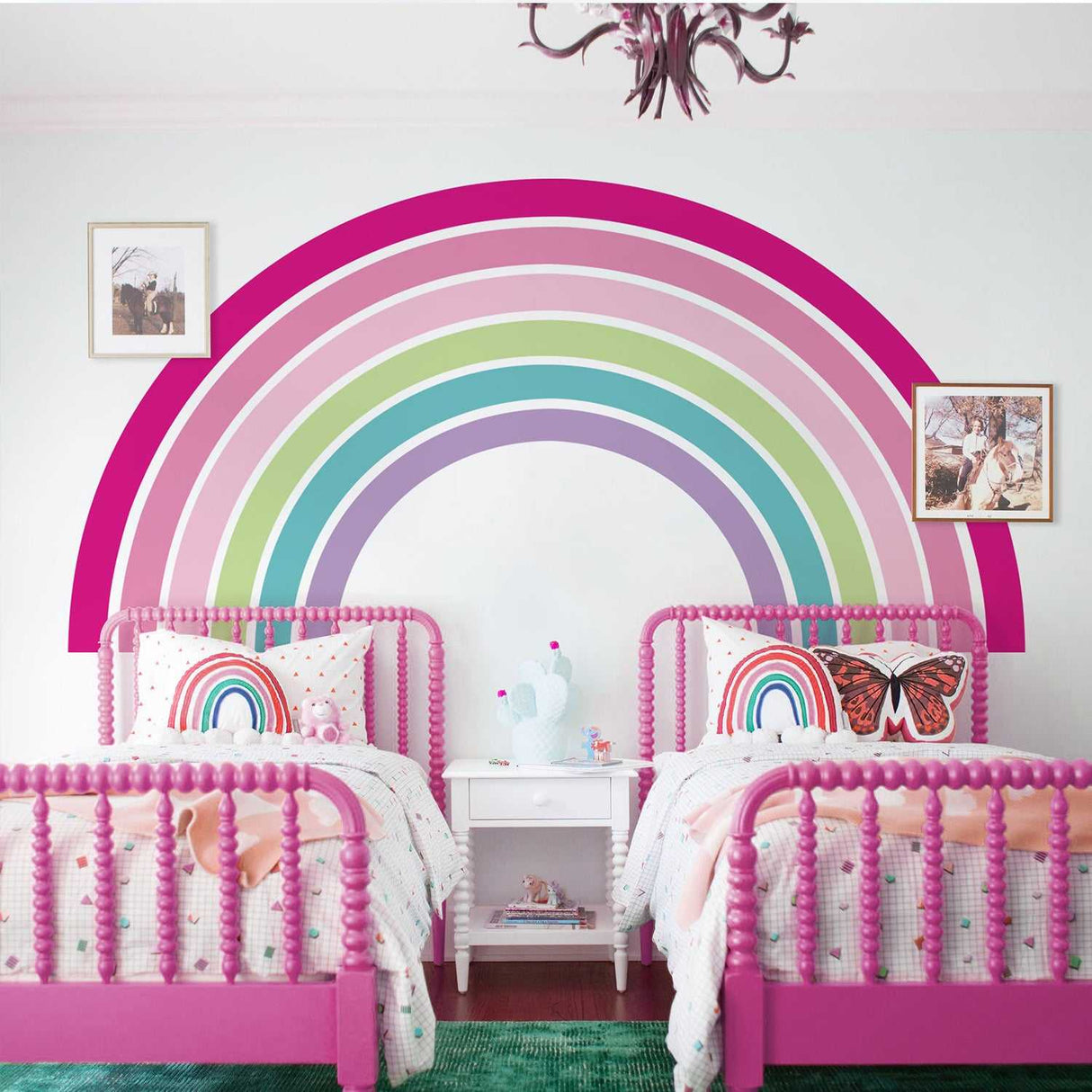 ChandeliersDecor.com-Girls Room Rainbow Wall Decal - Pink