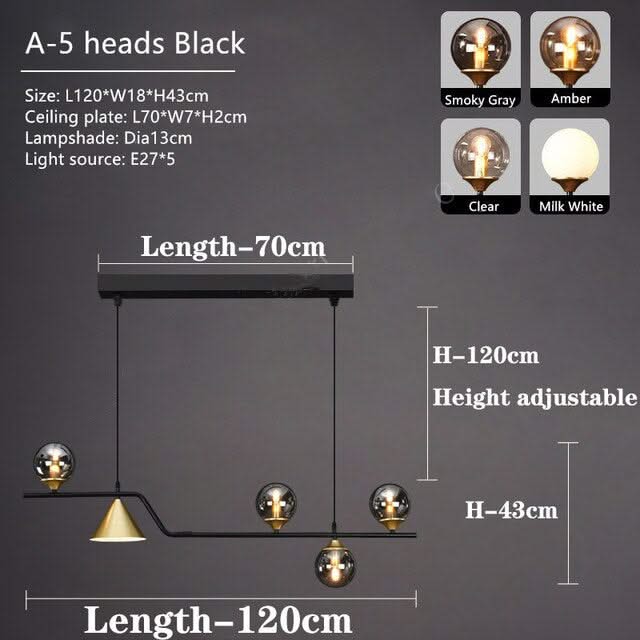 ChandeliersDecor.com-Kitchen Island-Glass Ball Chandelier: Elegant Lighting for Kitchen