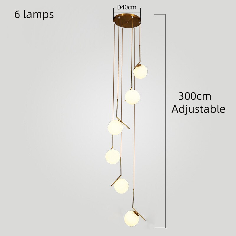 ChandeliersDecor.com-Staircase Chandelier-Glass Balls Chandelier - Stylish Lighting Fixtures