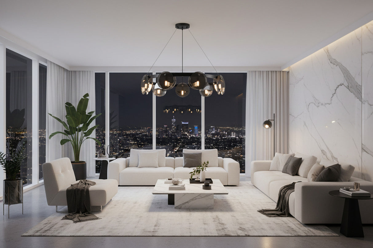 Glass Chambers LED Chandelier - Modern Elegance in Every Detail-ChandeliersDecor.com