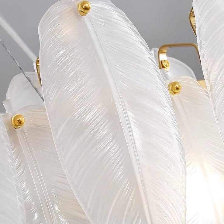 ChandeliersDecor.com-Chandeliers-Glass Feather Chandelier: Elegant Lighting Fixture