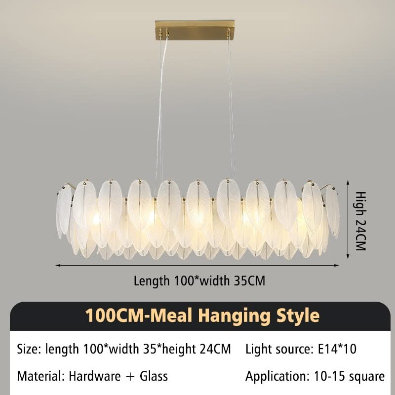 ChandeliersDecor.com-Chandeliers-Glass Feather Chandelier: Elegant Lighting Fixture