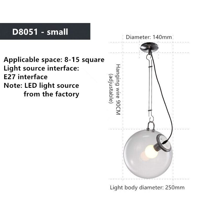 ChandeliersDecor.com-Pendant Lights-Glass Globe LED Hanging Light Chandelier