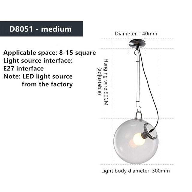 Glass Globe LED Hanging Light Chandelier-ChandeliersDecor.com