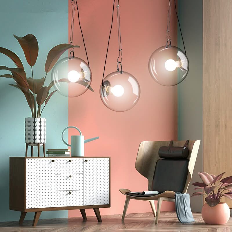 ChandeliersDecor.com-Pendant Lights-Glass Globe LED Hanging Light Chandelier