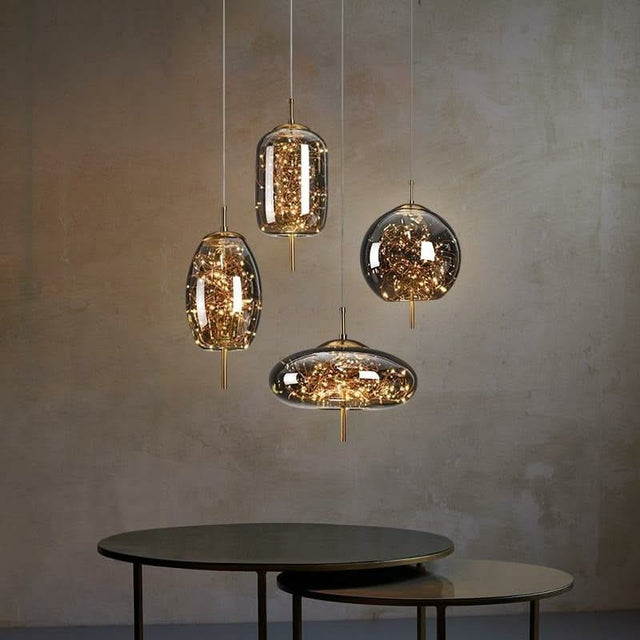 Glass Net Long Line Pendant Chandelier Lights-ChandeliersDecor.com