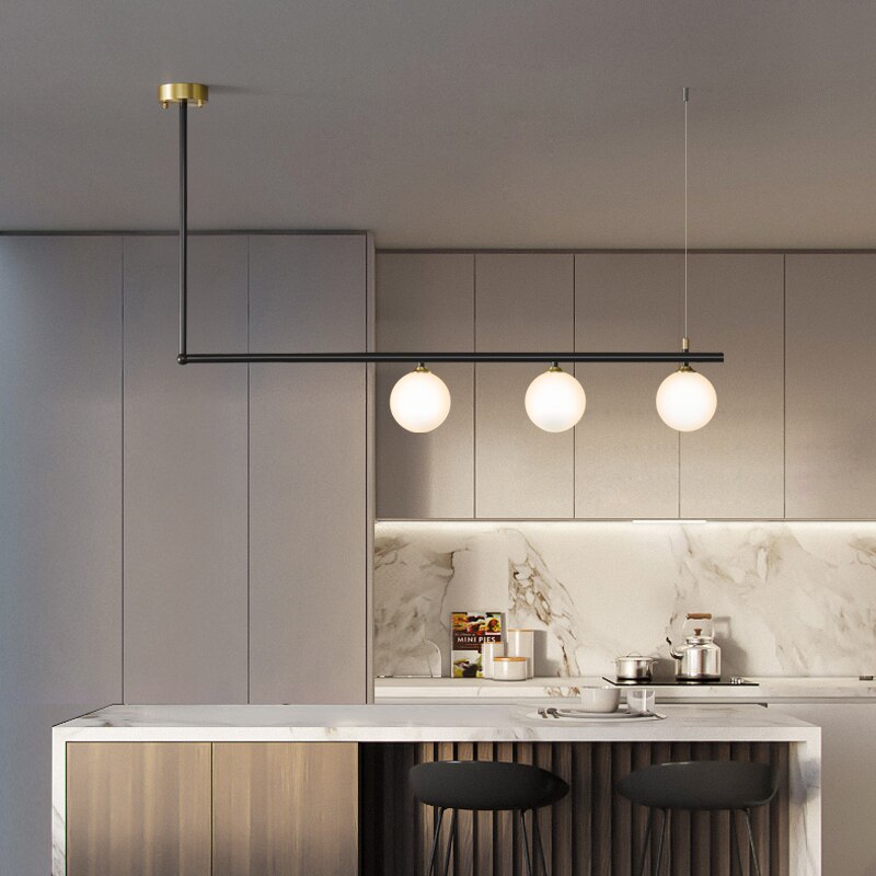 ChandeliersDecor.com-Kitchen Island-Globe Chandelier: Elegant Lighting for a Striking Ambiance