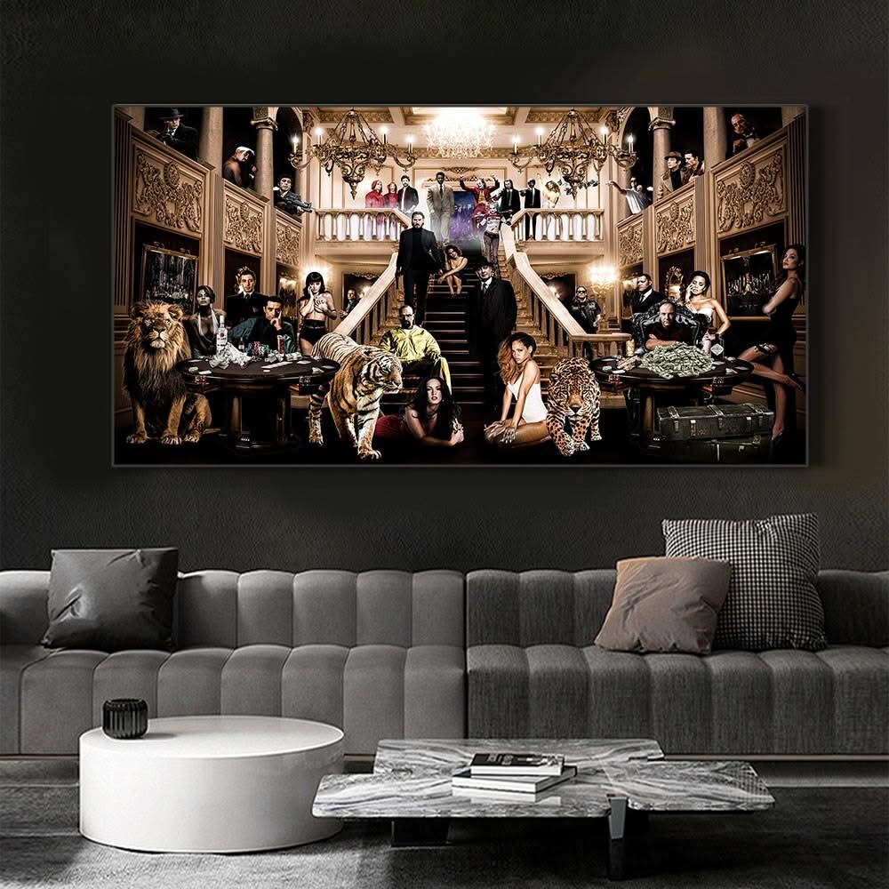 Godfather Scarface Character Canvas Wall Art-ChandeliersDecor.com